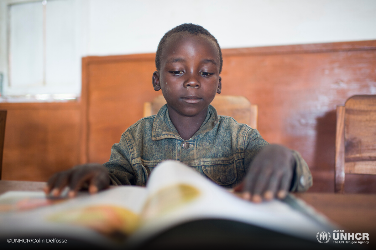 refugee child in school