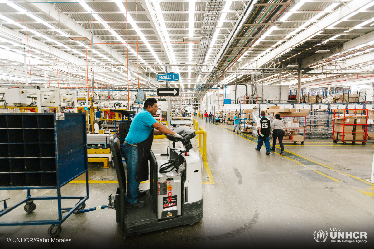 Refugees working at Mabe in Mexico