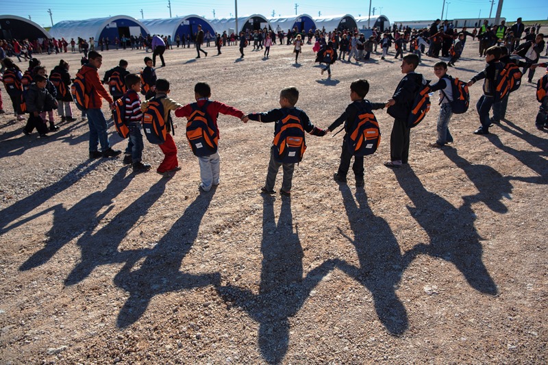 Syrian children going to school in Turkey