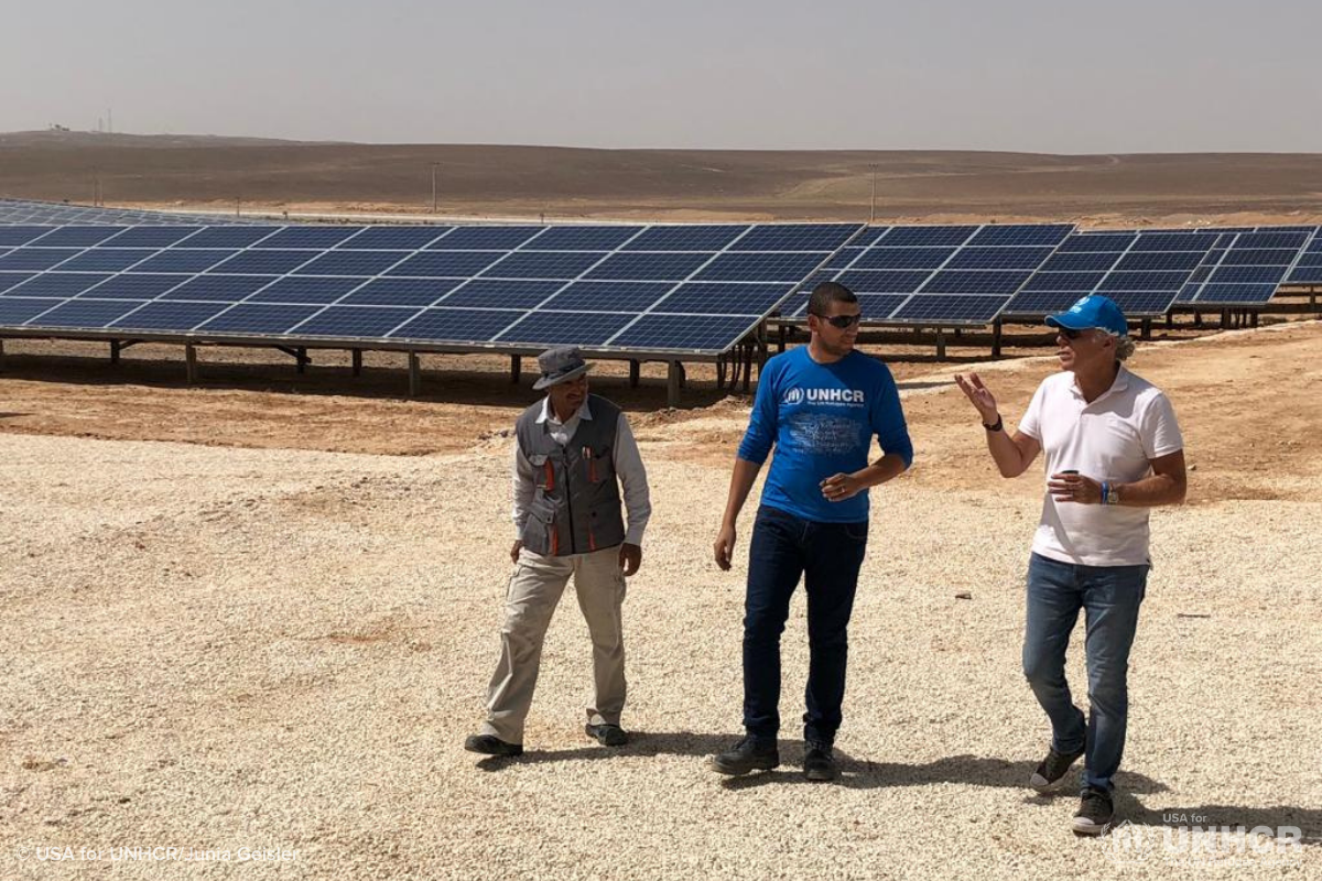 Solar panels in Azraq refugee camp, Jordan