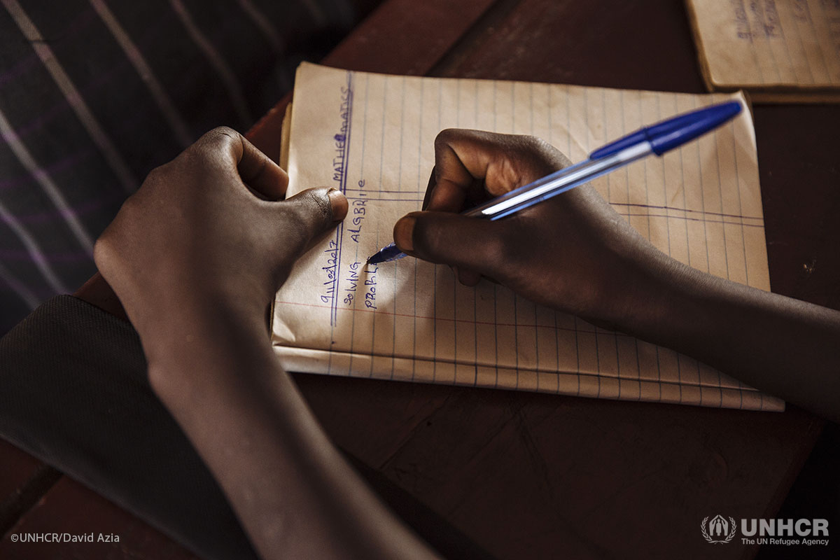 Saron works on an assignment for math, her favorite subject.