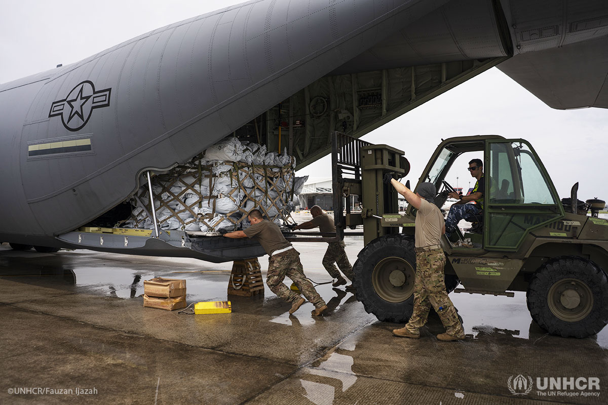 Shelter and aid delivered to earthquake survivors.