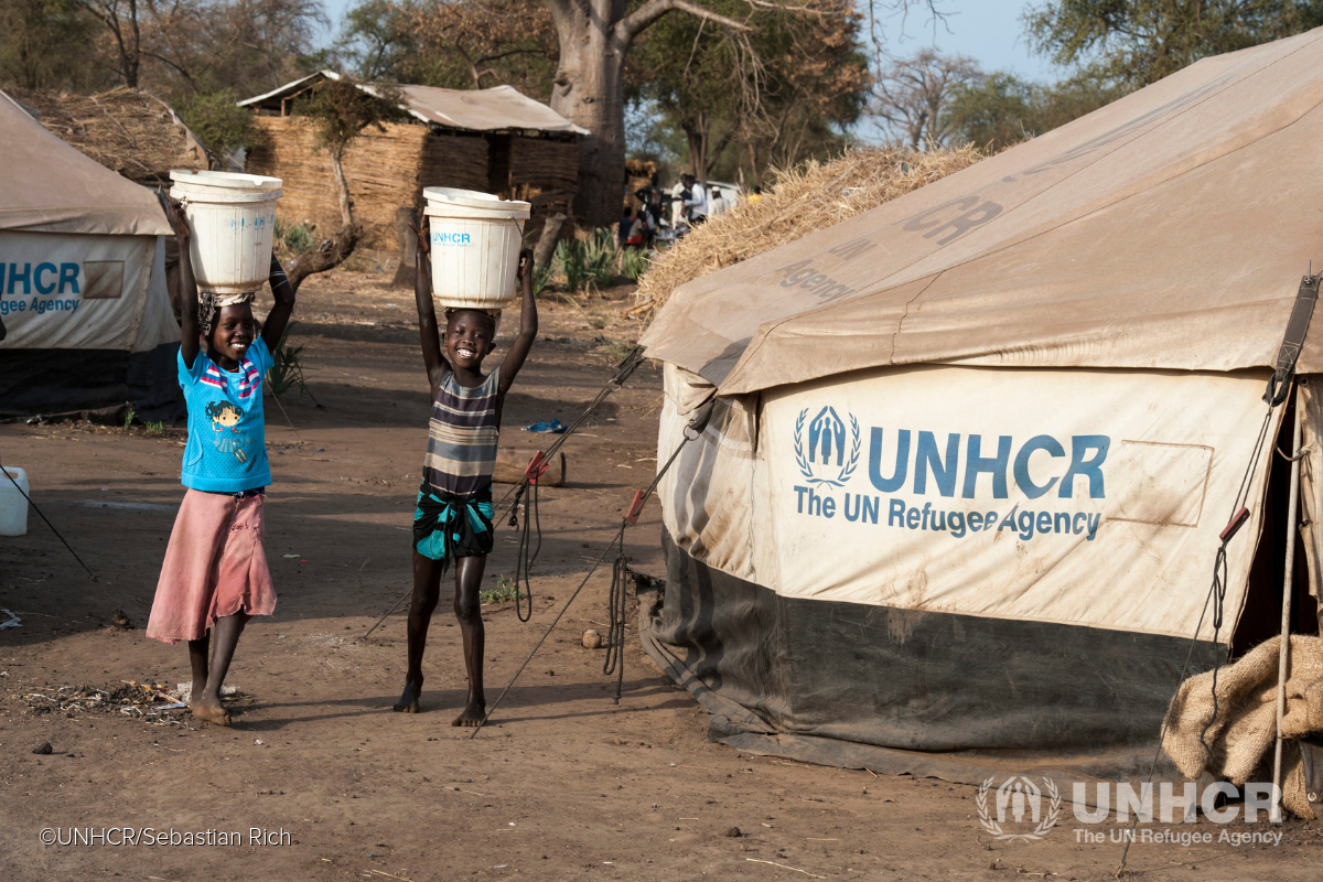 Sudanese refugee girls in Doro refugee camp, South Sudan