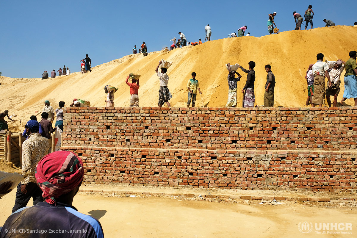 UNHCR staff visit Rohingya refugees in Kutapalong mega camp in Cox's Bazaar.