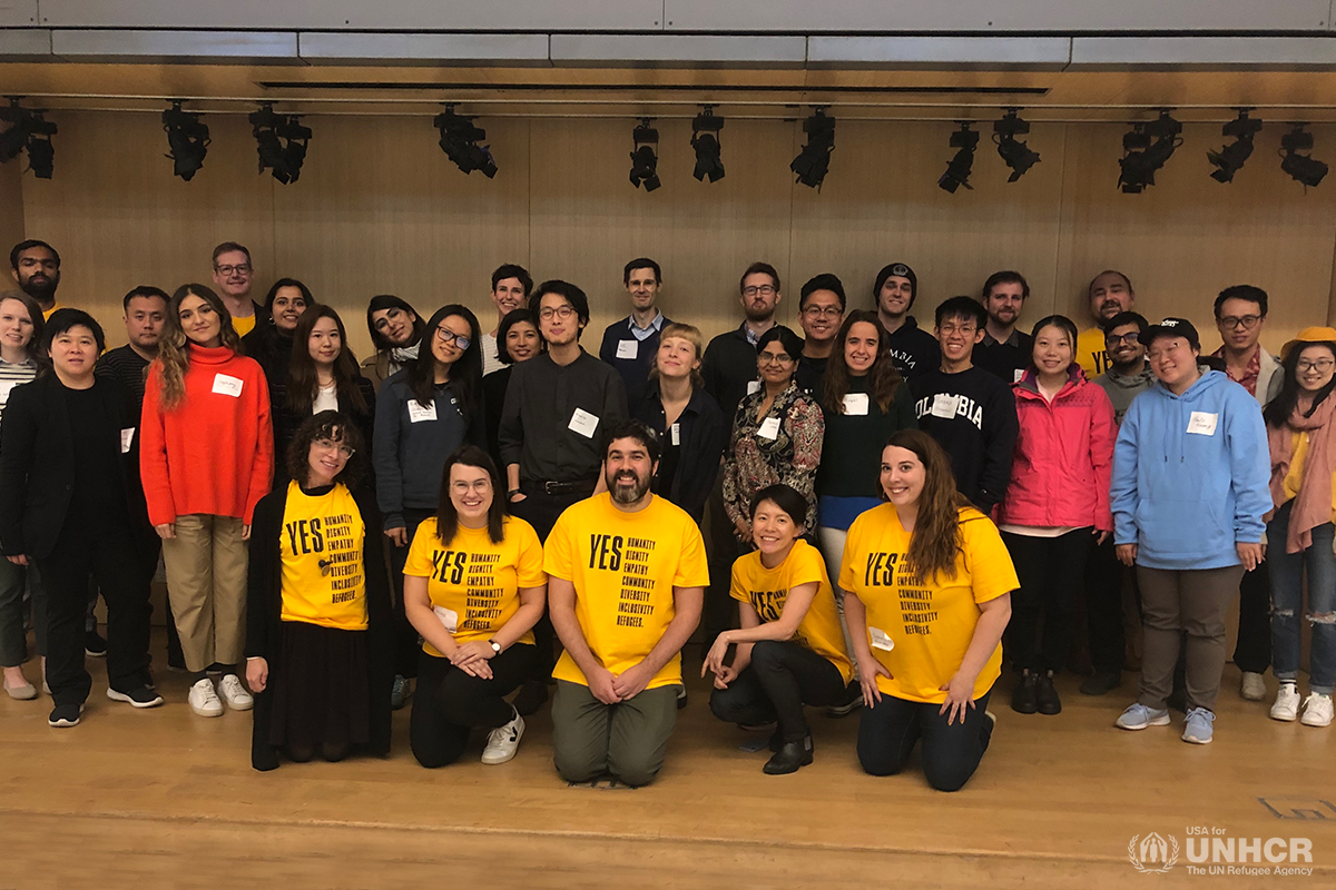 group picture from the usa for unhcr hack a better world hackathon