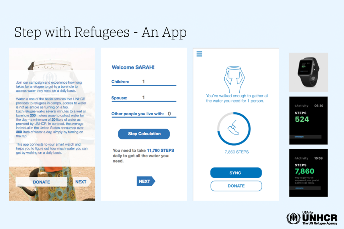 mock up of app that tracks steps