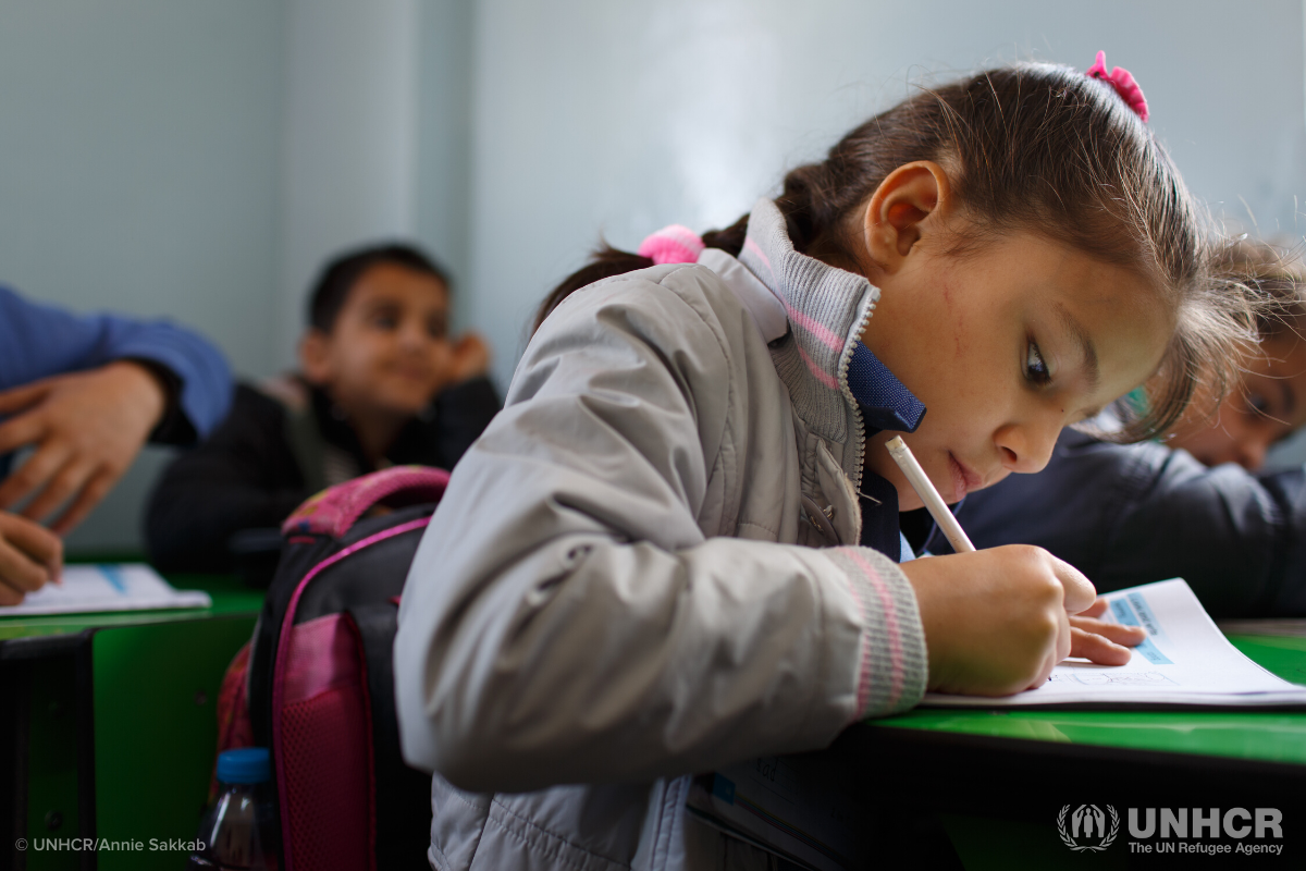 little girl writes a letter