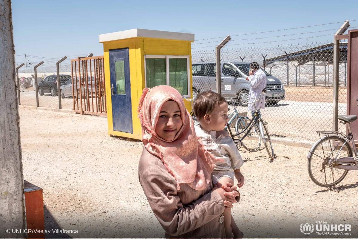 Syrian girl at Azraq camp in Jordan