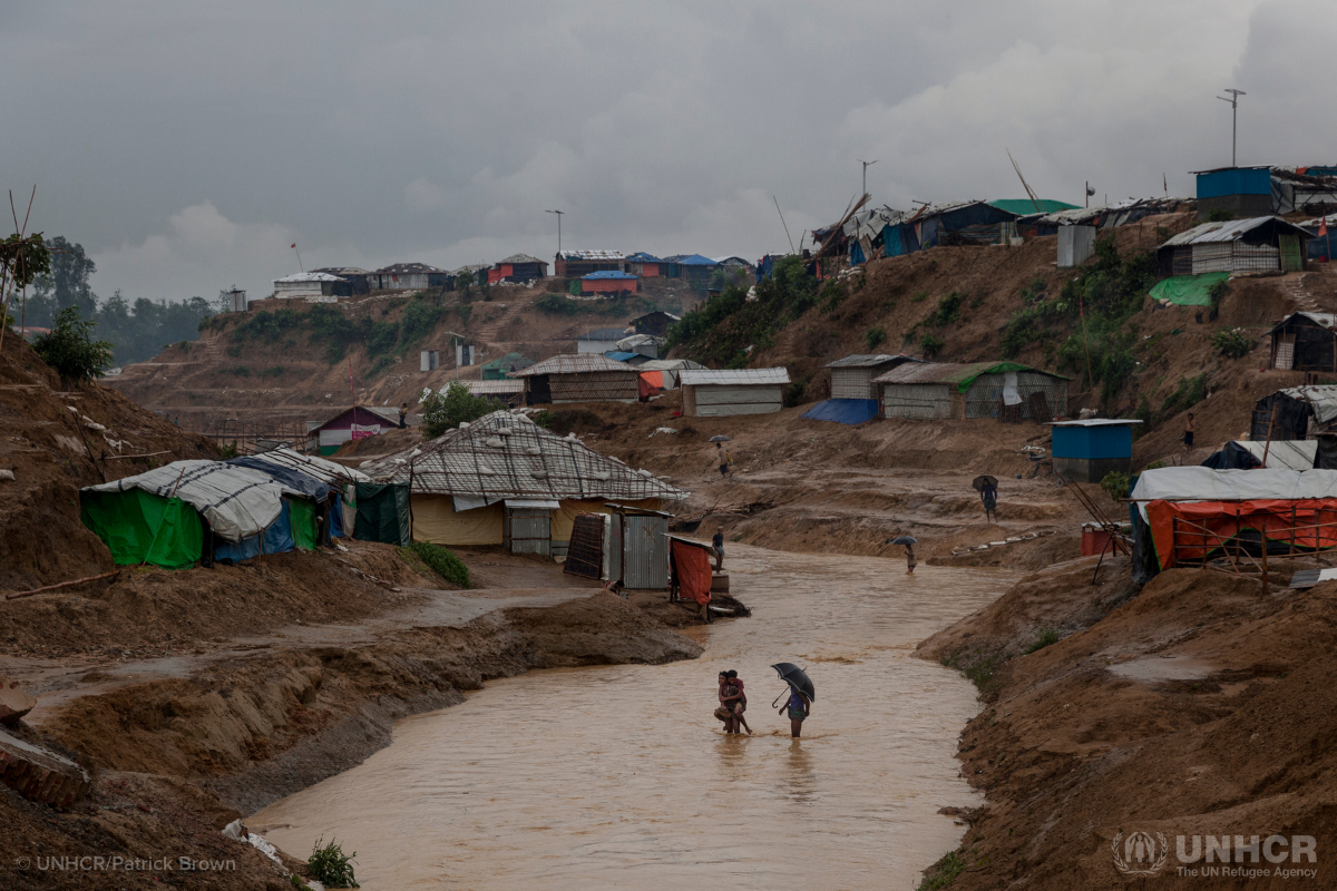 monsoon in Rohingya refugee camp