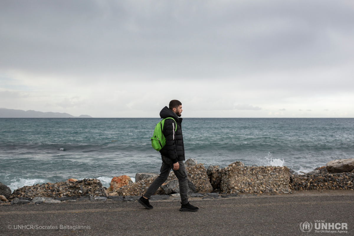 Syrian Kurdish refugee Nidal on the Greek island of Chios