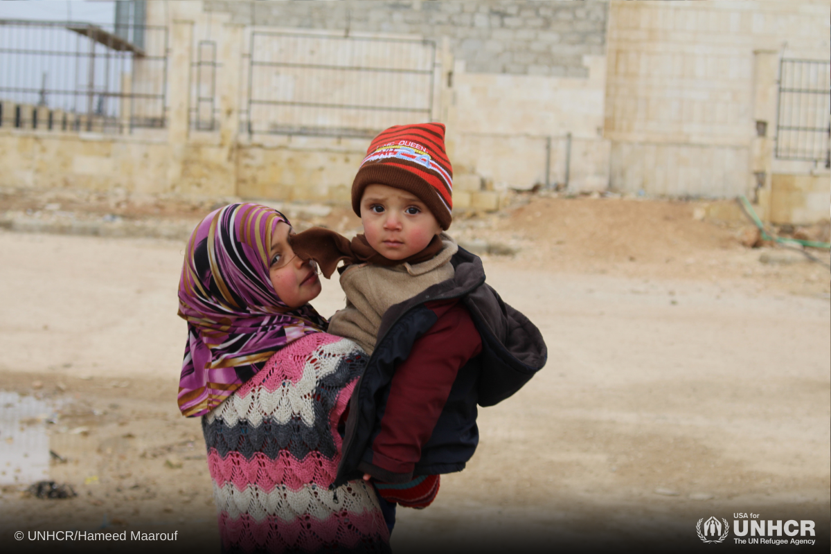 Syrian children displaced from their homes in east Aleppo, Syria