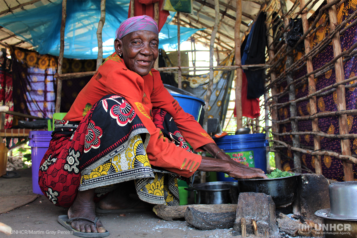 Teresa fled violence in Mocimboa da Praia with her family and hid in the forest for a month before finding safety at a site for internally displaced people in Cabo Delgado, northern Mozambique