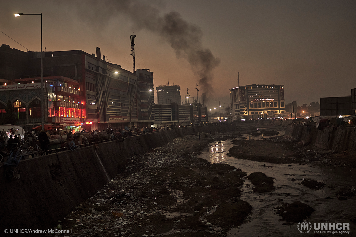 image of Kabul river at night