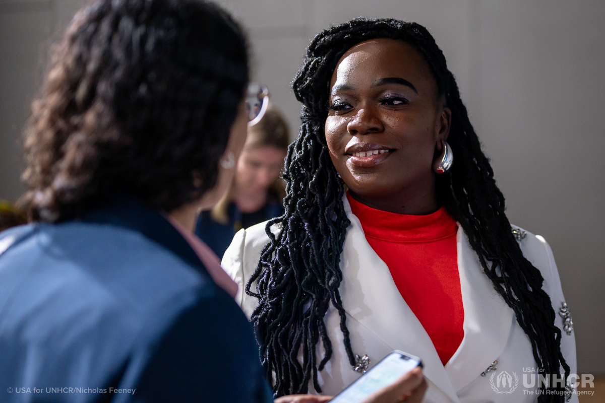 Lourena Gboeah at the Global Refugee Forum