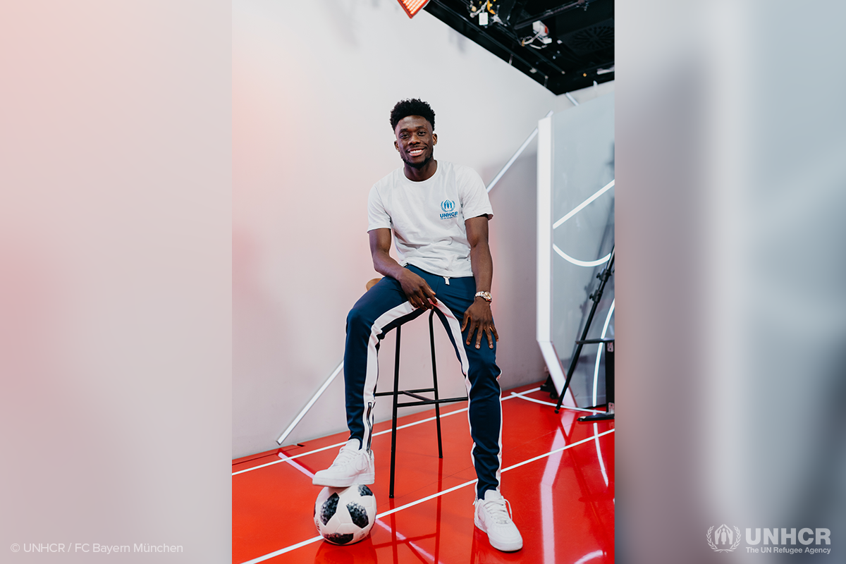 portrait of unhcr goodwill ambassador alphonso davies