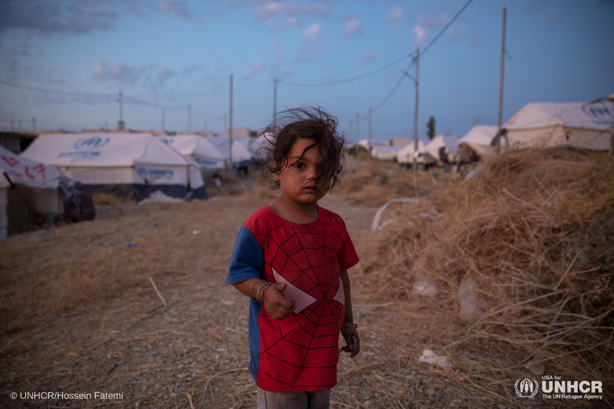 Four-year-old Susan Mohammed Moussa recently arrived at Bardarash camp in Duhok, Iraq, with her family. She has hearing disabilities.