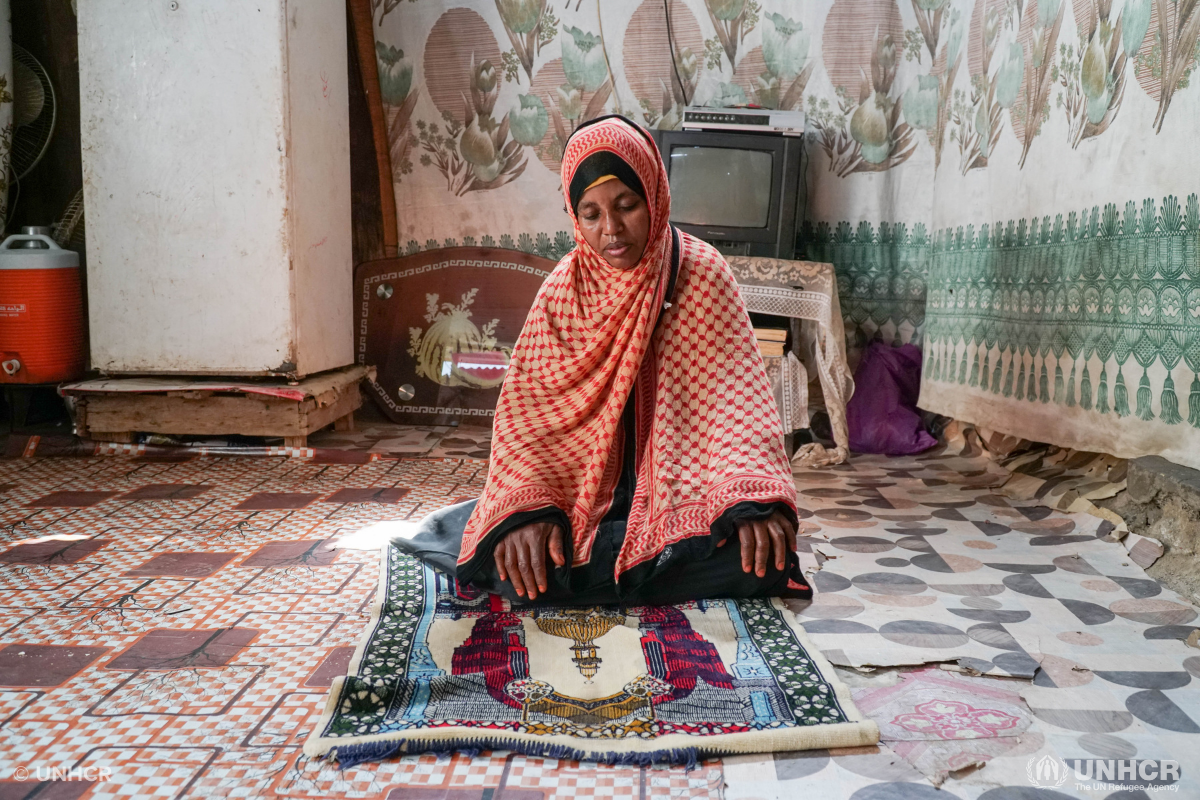 Habibah prays during Ramadan