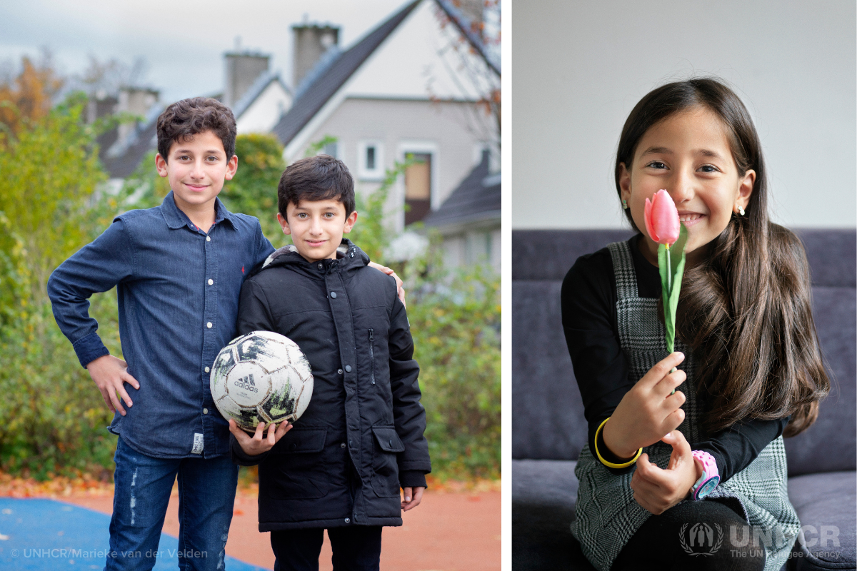 three Syrian refugee siblings, Amar, Bashar and Sham