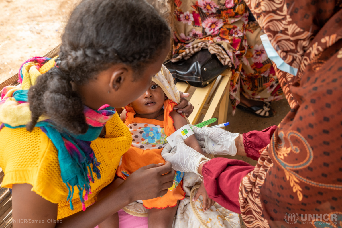 Ethiopian mother and baby at health clinic