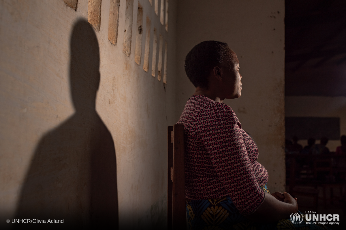 Internally displaced Congolese woman, Jilly, 38, is learning soap-making while recovering from gender-based violence in Kananga